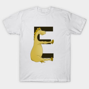 Pony Monogram Letter E T-Shirt